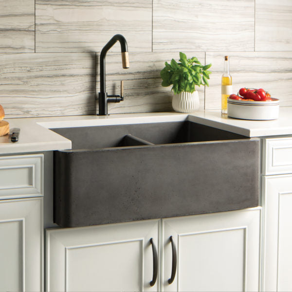 Native Trails Farmhouse Double Bowl 33-Inch NativeStone Apron Front Kitchen Sink