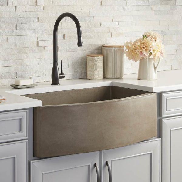 Native Trails Farmhouse Quartet 33-Inch NativeStone Apron Front Kitchen Sink