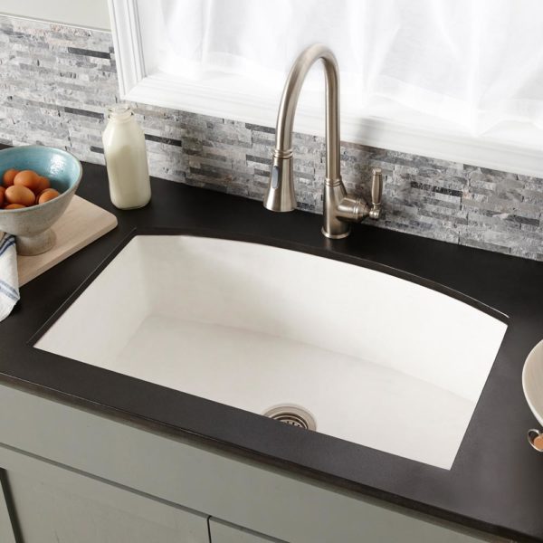 Native Trails Farmhouse Quartet 33-Inch NativeStone Apron Front Kitchen Sink