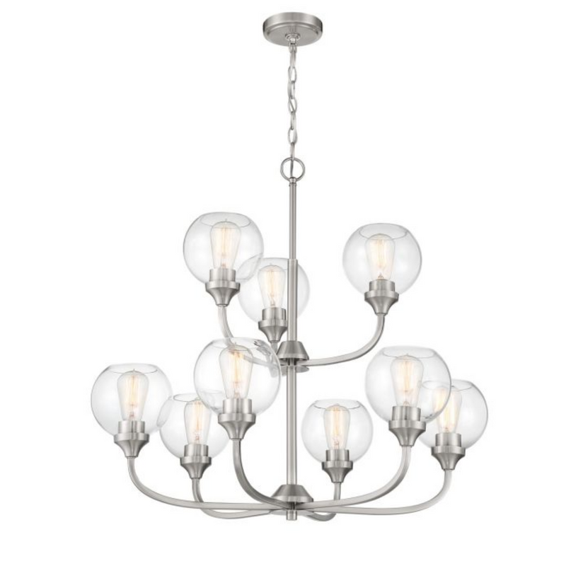 Craftmade Glenda 9 Light Brushed Polished Nickel Chandelier