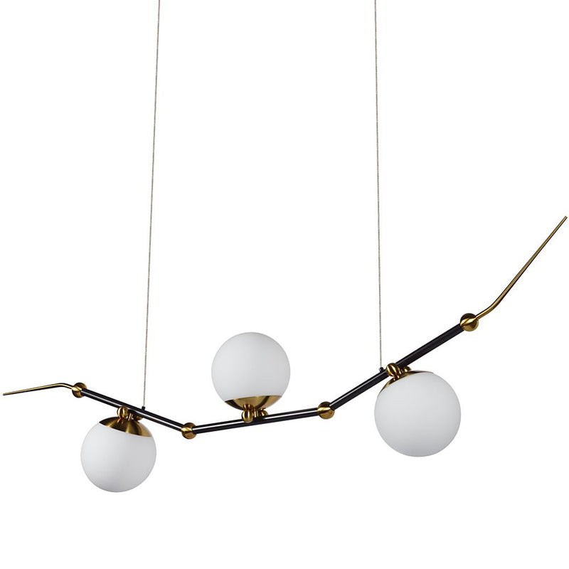 VONN Chianti 54" VAC3123AB Integrated LED Chandelier with 3 Glass Shades in Antique Brass