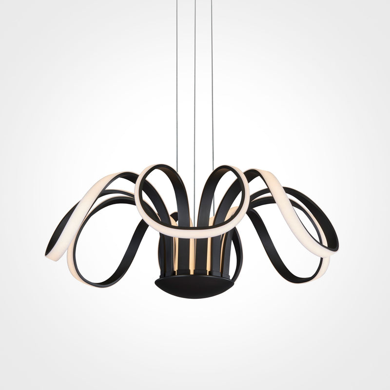 VONN Capella 30" VMC32420BL Multi-Modern Flower-Petal LED Chandelier in Black