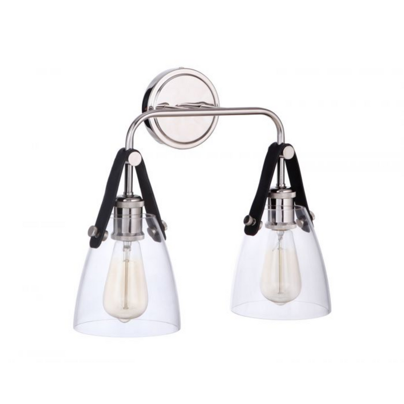 Craftmade Hagen 2 Light Wall Sconce in Polished Nickel