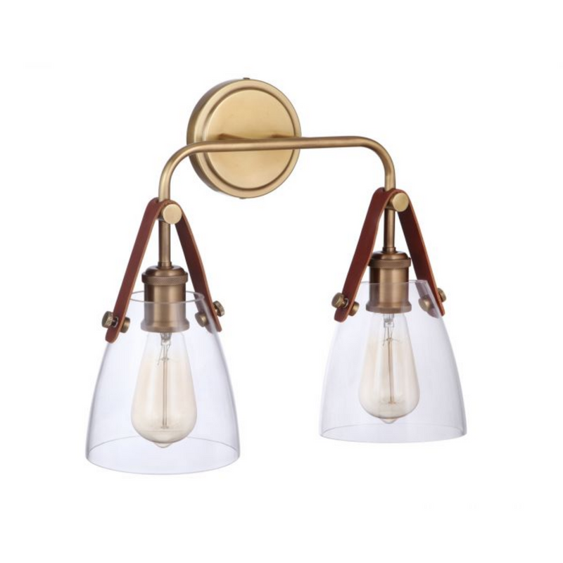 Craftmade Hagen 2 Light Wall Sconce in Vintage Brass