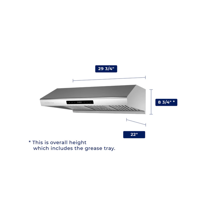 Hauslane Chef 30-in UC-PS10SS-30 Ducted Stainless Steel Undercabinet Range Hood