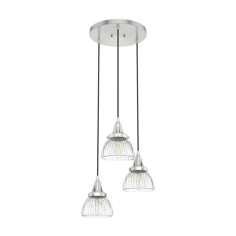 Hunter Cypress Grove 3 Light Round Chandelier in Brushed Nickel