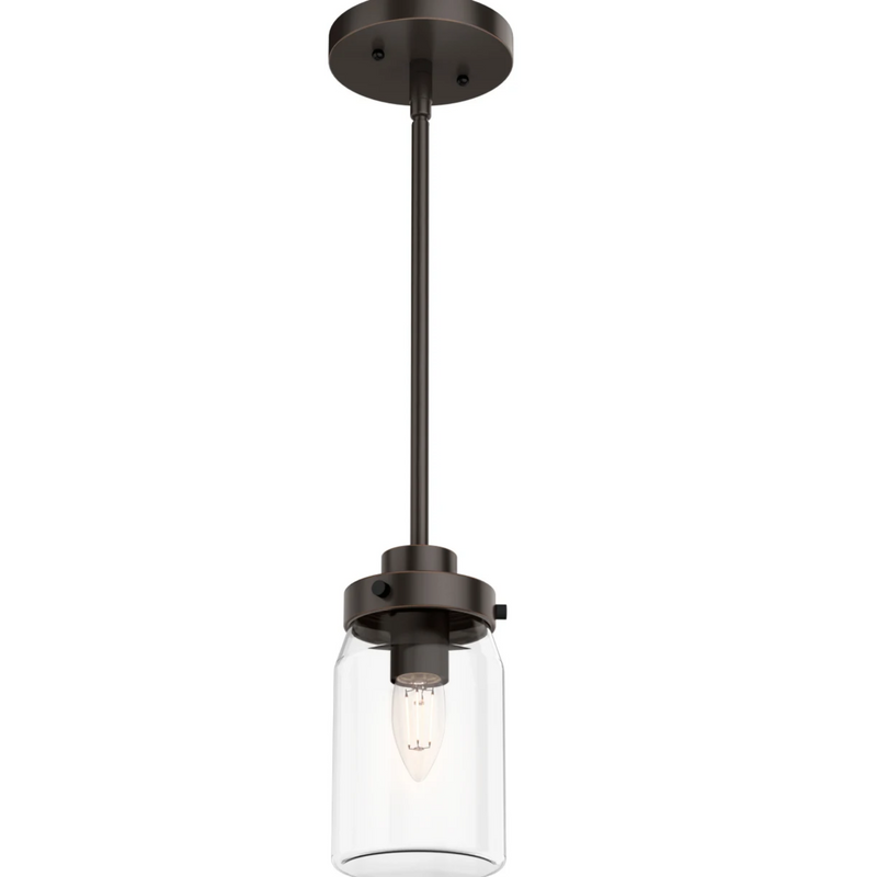 Hunter Devon Park 1 Light Mini Pendant in Onyx Bengal