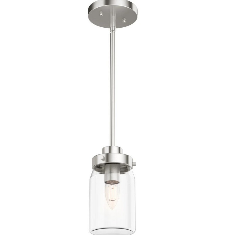 Hunter Devon Park 1 Light Mini Pendant In Brushed Nickel