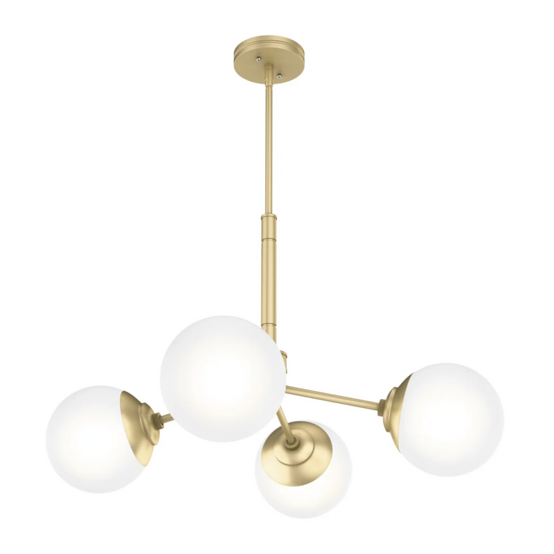 Hunter Hepburn 4 Light Chandelier in Painted Modern Brass