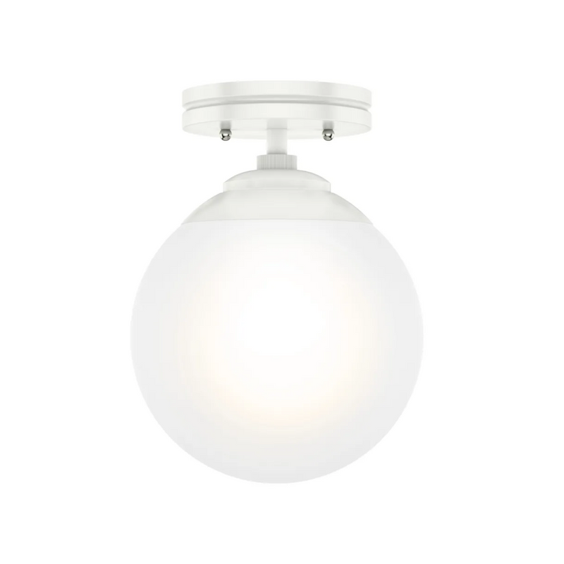 Hunter Hepburn 1 Light Semi-Flush Mount in Matte White