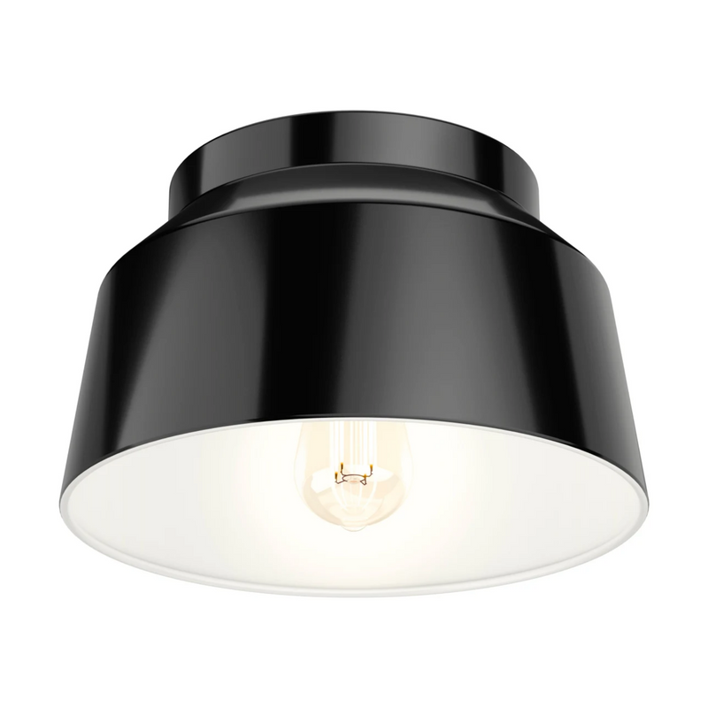 Hunter Cranbrook 1 Light Flush Mount in Matte Black