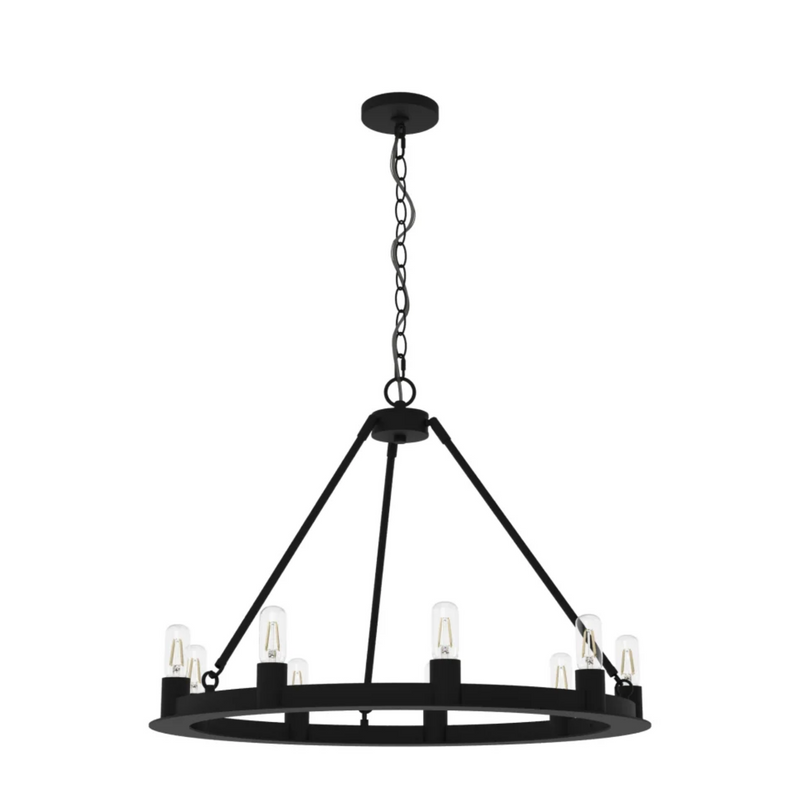Hunter Saddlewood 9 Light Chandelier in Natural Iron