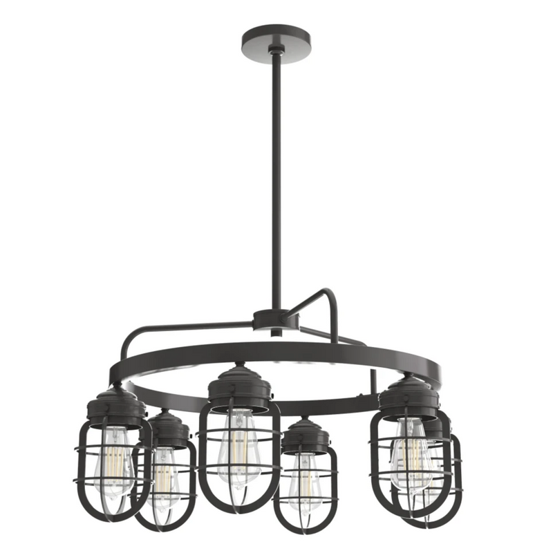 Hunter Starklake 6 Light Chandelier in Noble Bronze