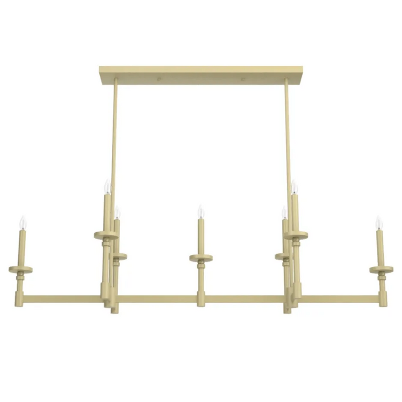 Hunter Briargrove 7 Light Linear Chandelier in Modern Brass