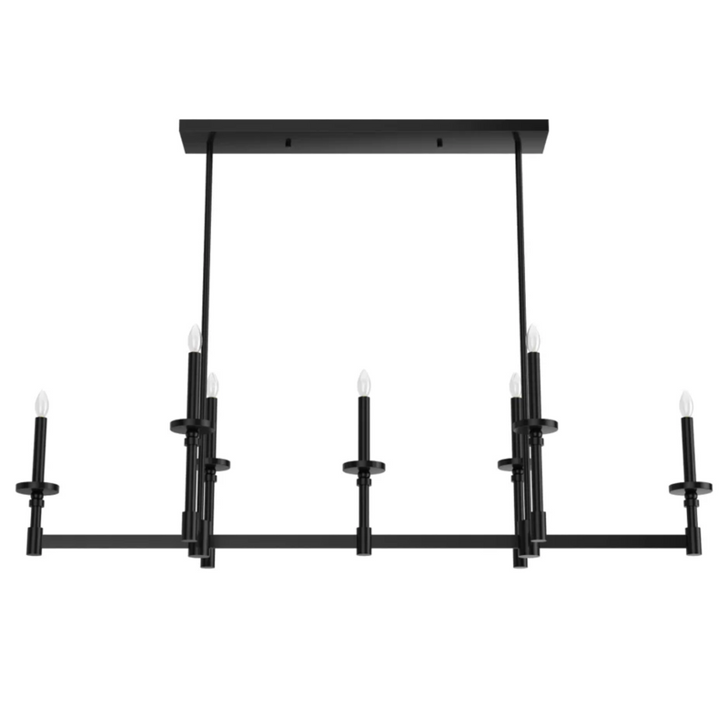 Hunter Briargrove 7 Light Linear Chandelier in Matte Black