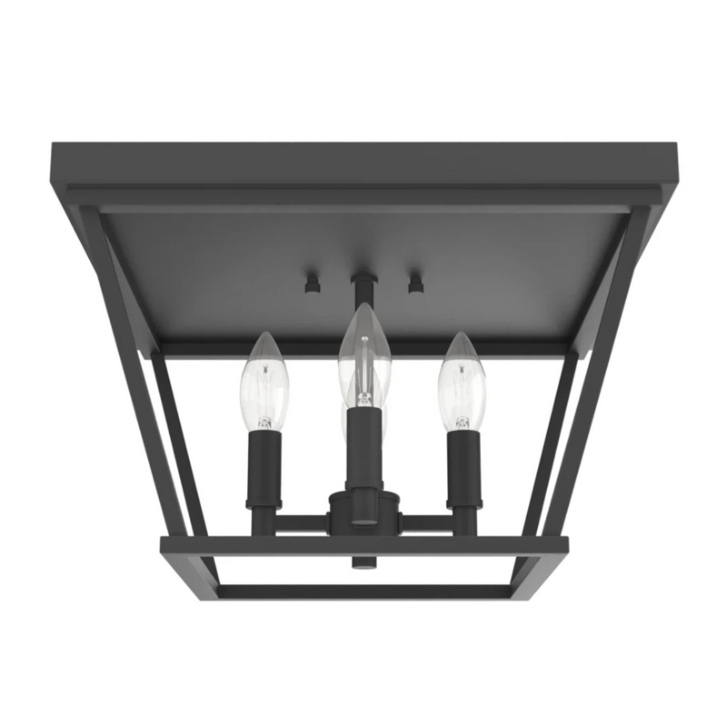 Hunter Laurel Ridge 4 Light Flush Mount in Natural Iron
