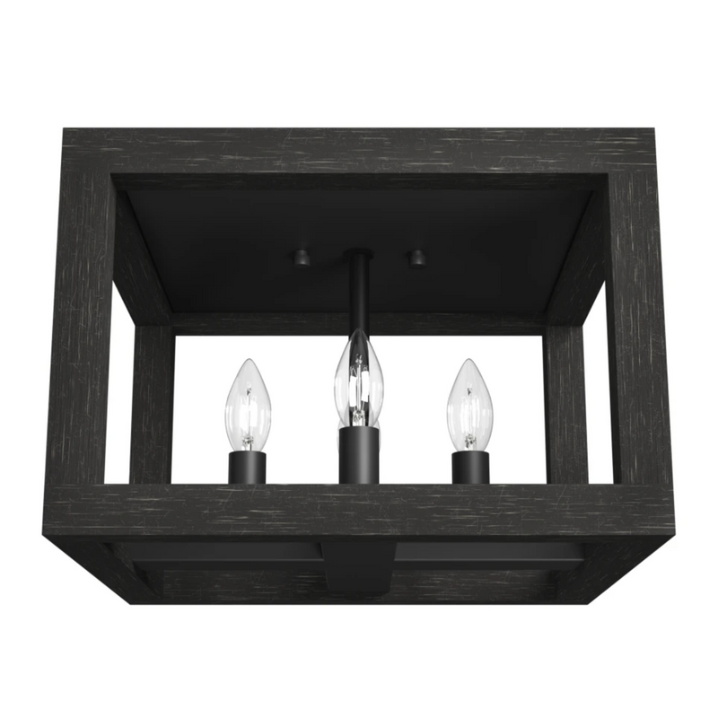 Hunter Squire Manor 4 Light Flush Mount - Matte Black/Dark Ash