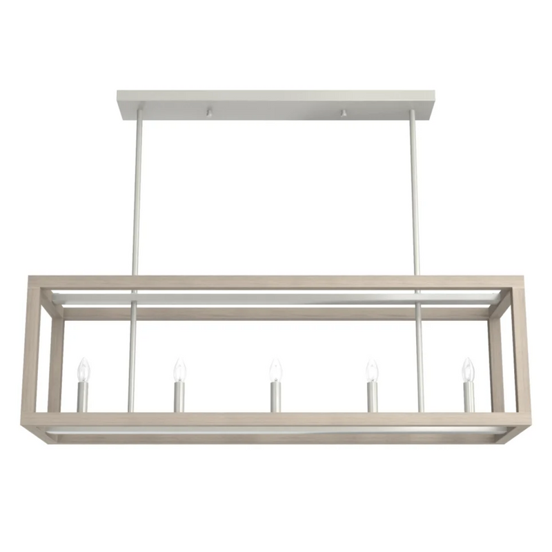 Hunter Squire Manor 5 Light Linear Chandelier in Brushed Nickel