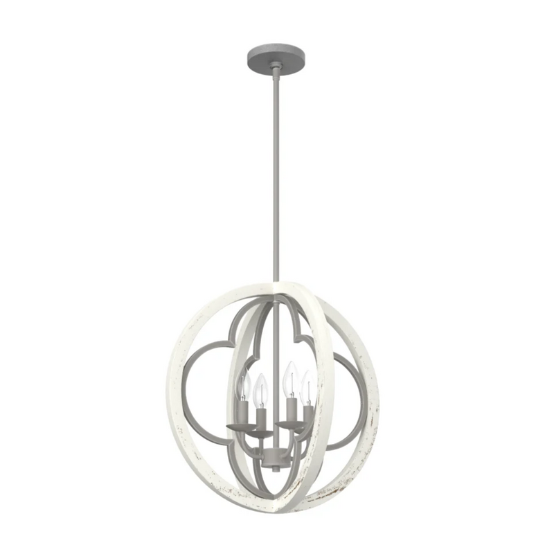 Hunter Gablecrest 4 Light 19 Inch Pendant in Painted Concrete