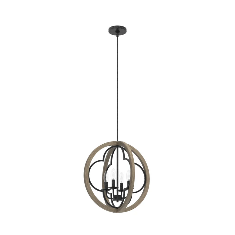 Hunter Gablecrest 4 Light 19 Inch Pendant in French Oak