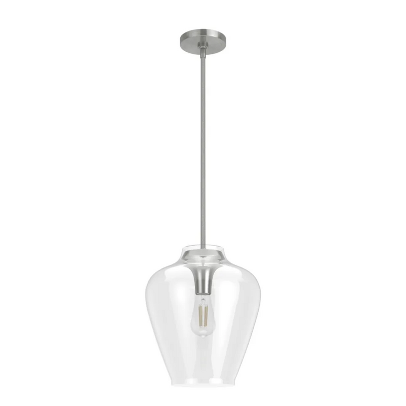 Hunter Vidria 1 Light Pendant in Brushed Nickel