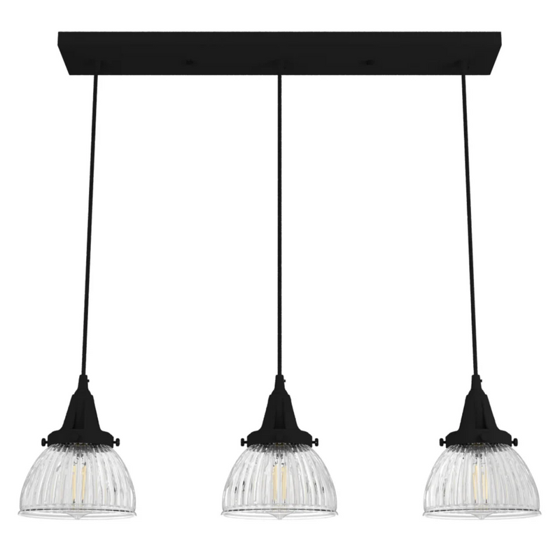 Hunter Cypress Grove 3 Light Linear Chandelier in Natural Iron