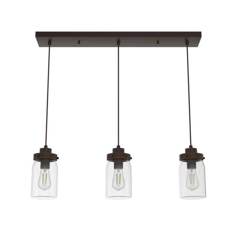 Hunter Devon Park 3 Light Chandelier in Onyx Bengal