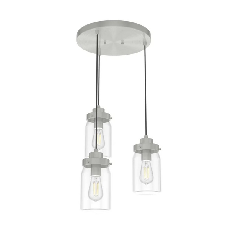 Hunter Devon Park 3 Light Chandelier in Brushed Nickel
