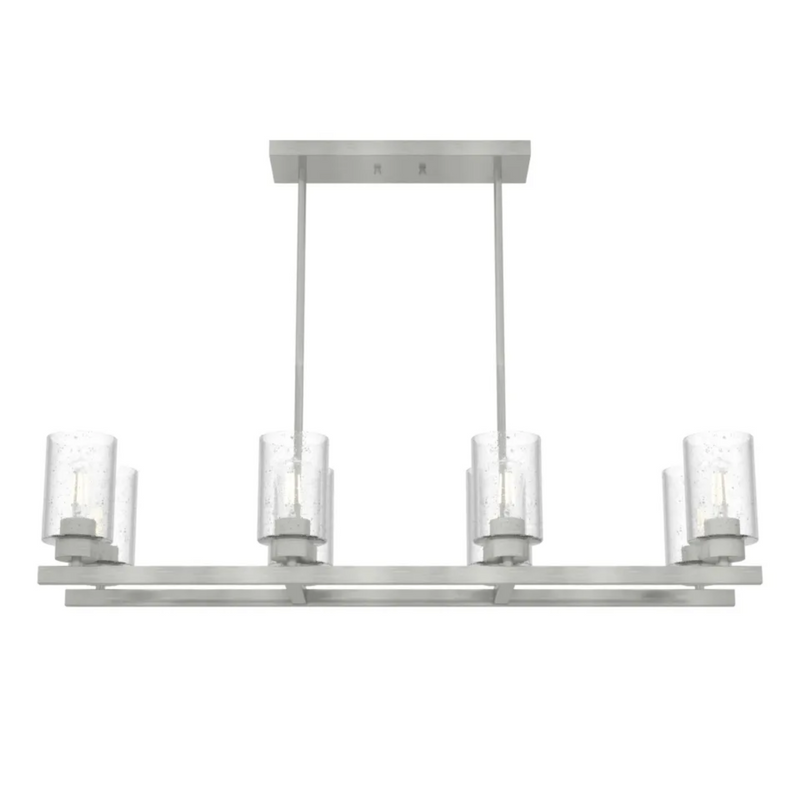 Hunter Hartland 8 Light Linear Chandelier in Brushed Nickel