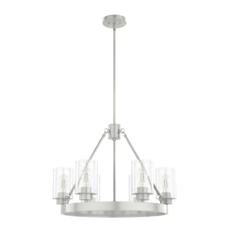Hunter Hartland 6 Light Chandelier in Brushed Nickel