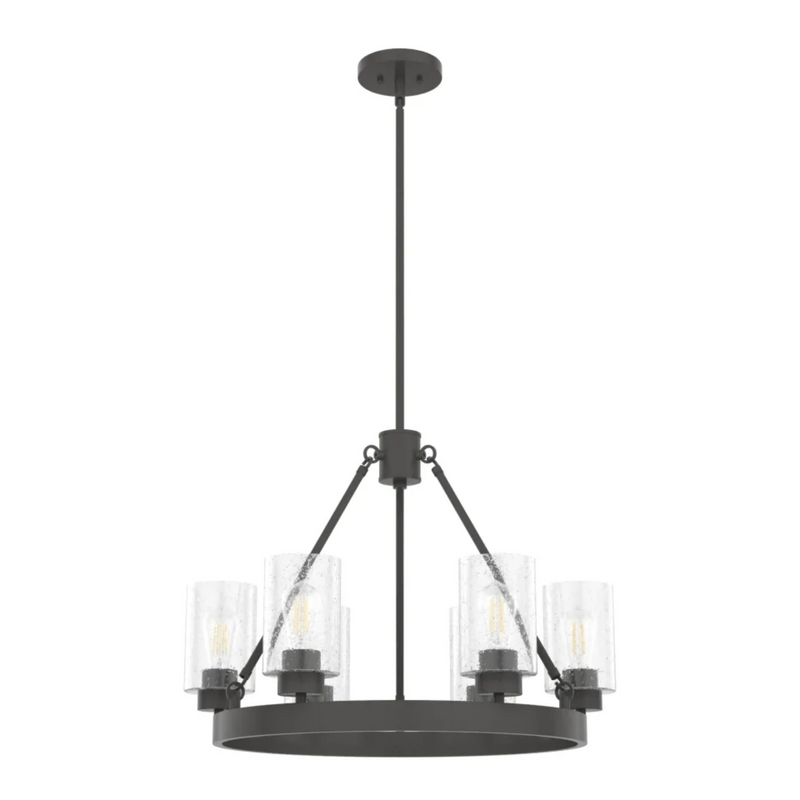 Hunter Hartland 6 Light Chandelier in Nickle Bronze