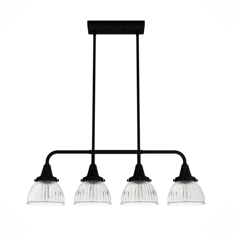 Hunter Cypress Grove 4 Light Linear Chandelier in Natural Iron