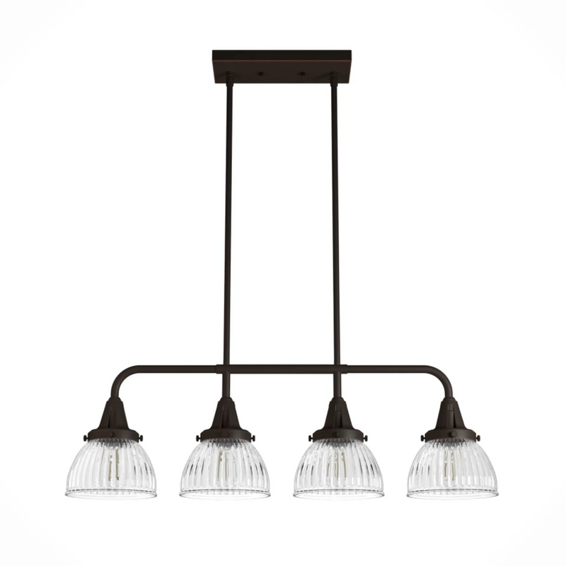 Hunter Cypress Grove 4 Light Linear Chandelier in Natural Iron