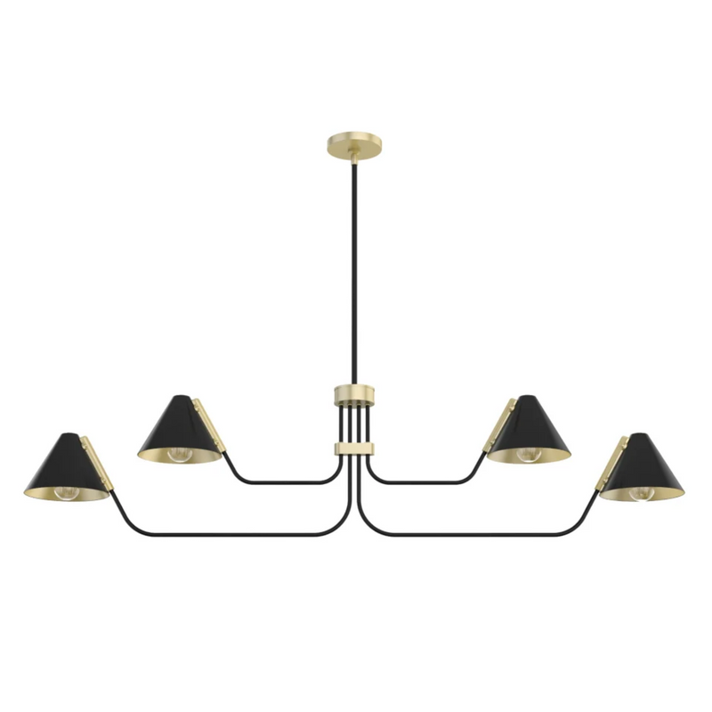 Hunter Grove Isle 4 Light Chandelier in Matte Black