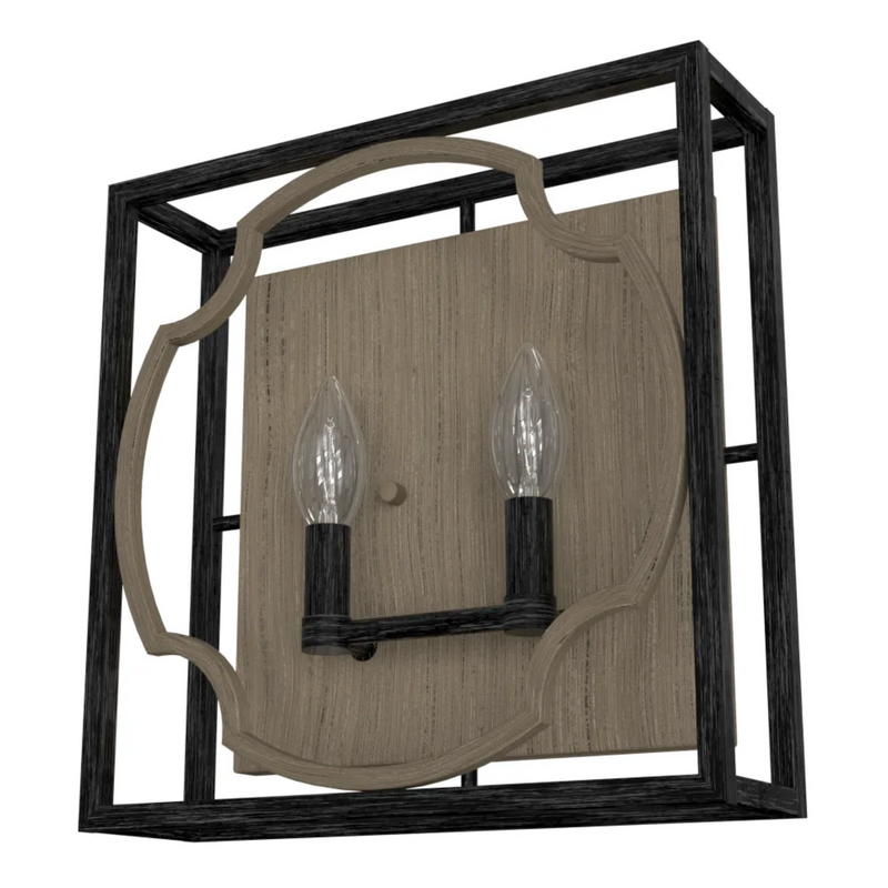 Hunter Stone Creek 2 Light Wall Sconce - French Oak/Rustic Iron