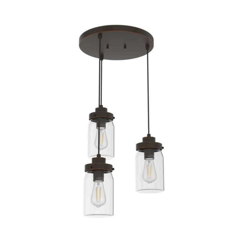 Hunter Devon Park 3 Light Chandelier in Onyx Bengal