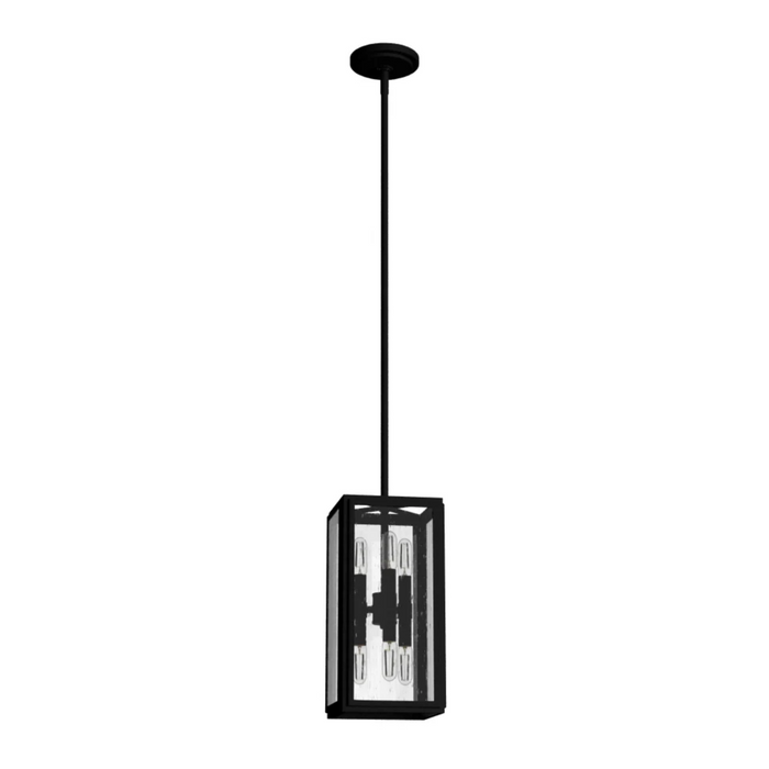 Hunter Felippe 6 Light Pendant in Natural Iron with Clear Seeded Glass