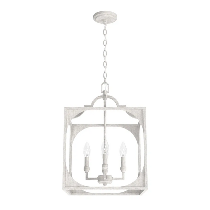 Hunter Highland Hill 4 Light 15 Inch Pendant in Distressed White
