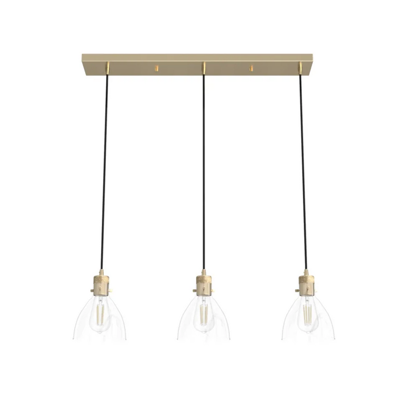 Hunter Van Nuys 3 Light Linear Cluster in Alturas Gold
