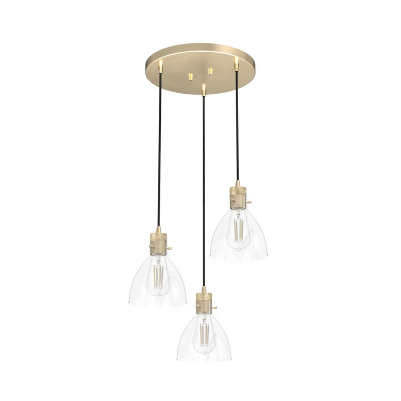 Hunter Van Nuys 3 Light Round Cluster in Alturas Gold