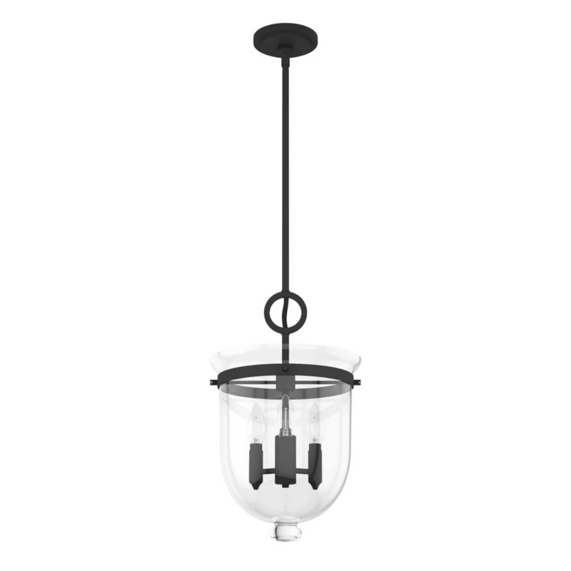 Hunter Belltown 3 Light Pendant in Natural Iron