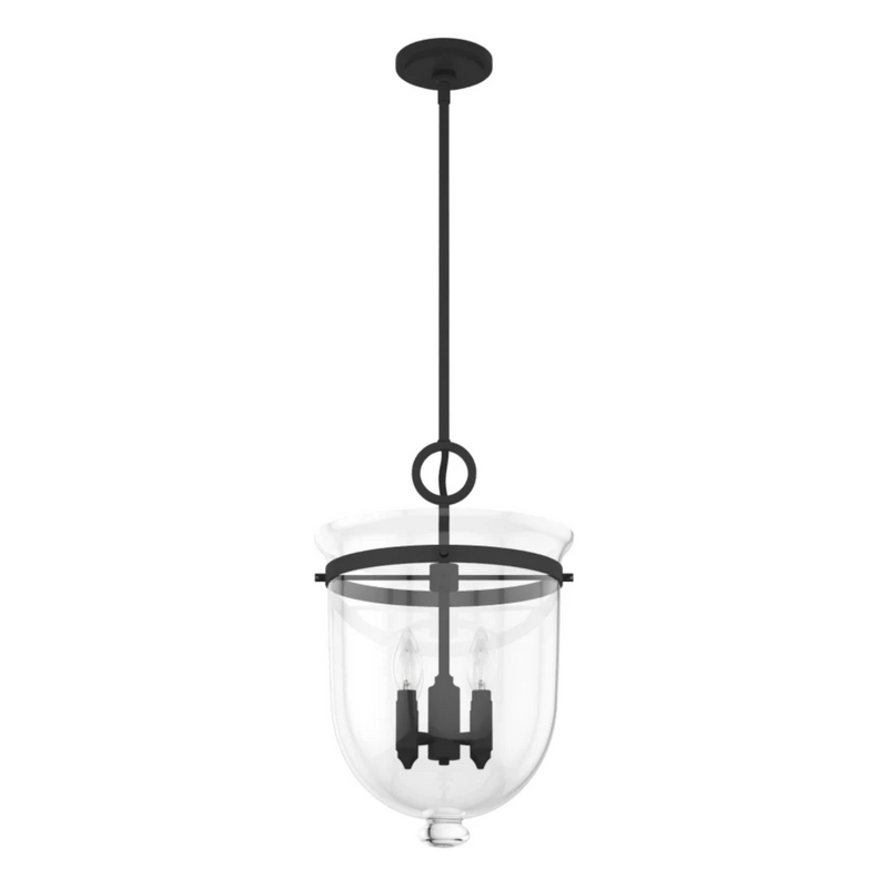 Hunter Belltown 4 Light Pendant in Natural Iron