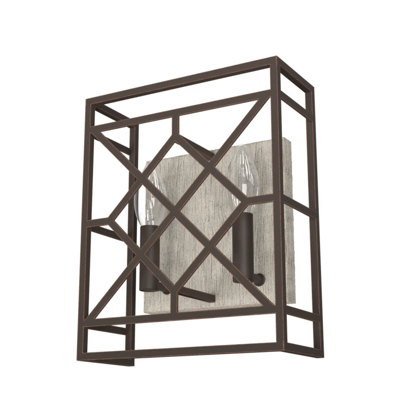 Hunter Langwood 2 Light Wall Sconce in Onyx Bengal