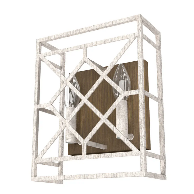 Hunter Langwood 2 Light Wall Sconce in Distressed White