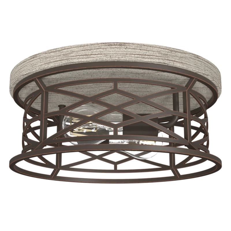 Hunter Langwood 2 Light Flush Mount in Onyx Bengal