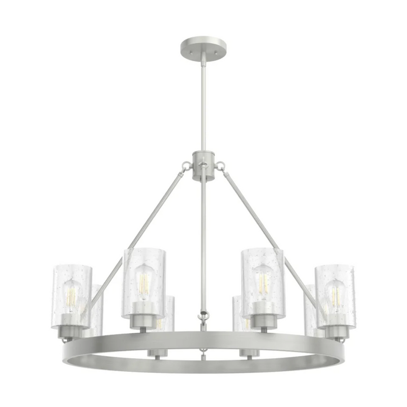 Hunter Hartland 8 Light Chandelier in Brushed Nickel