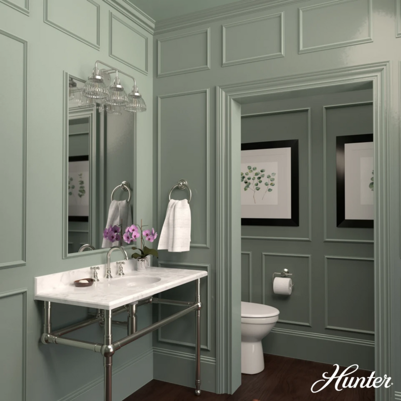 Hunter Cypress Grove 3 Light Vanity in Brushed Nickel