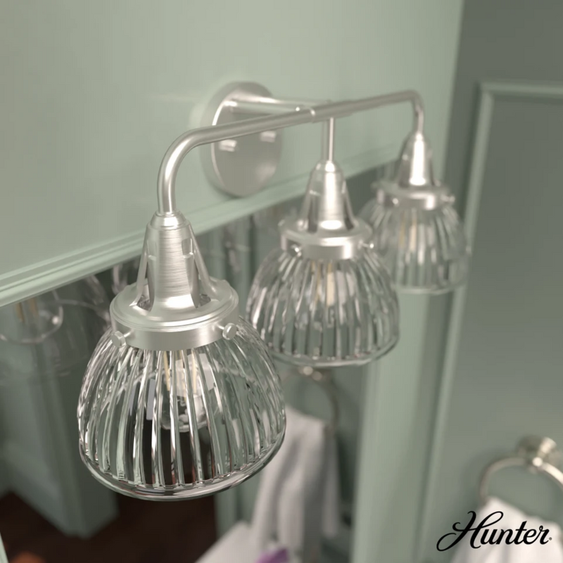 Hunter Cypress Grove 3 Light Vanity in Brushed Nickel