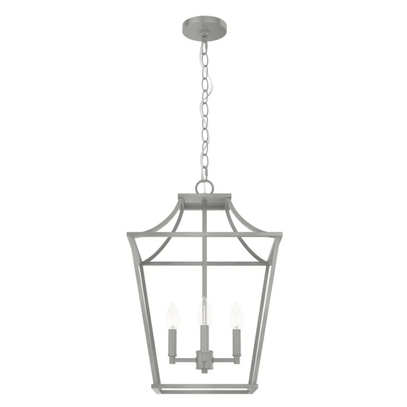 Hunter Laurel Ridge 4 Light Lantern 15 Inch Pendant in Brushed Nickel