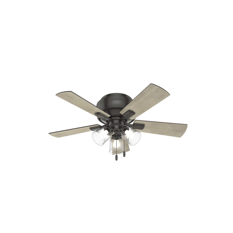 Hunter 42-Inch Crestfield Three Light Noble Bronze Low Profile Ceiling Fan